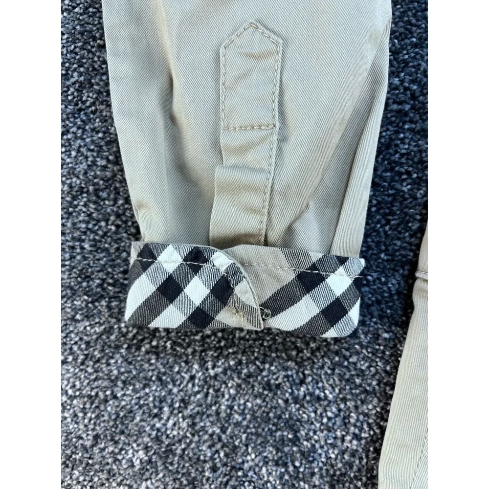 Burberry Girls Beige Pleated Dress With Belt &‎ Check Cuffs 12Y